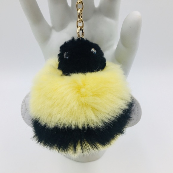 ‼️SOLD‼️ Kate Spade Queen Bee Pom Pom Key Fob Bag Charm - Picture 3 of 8
